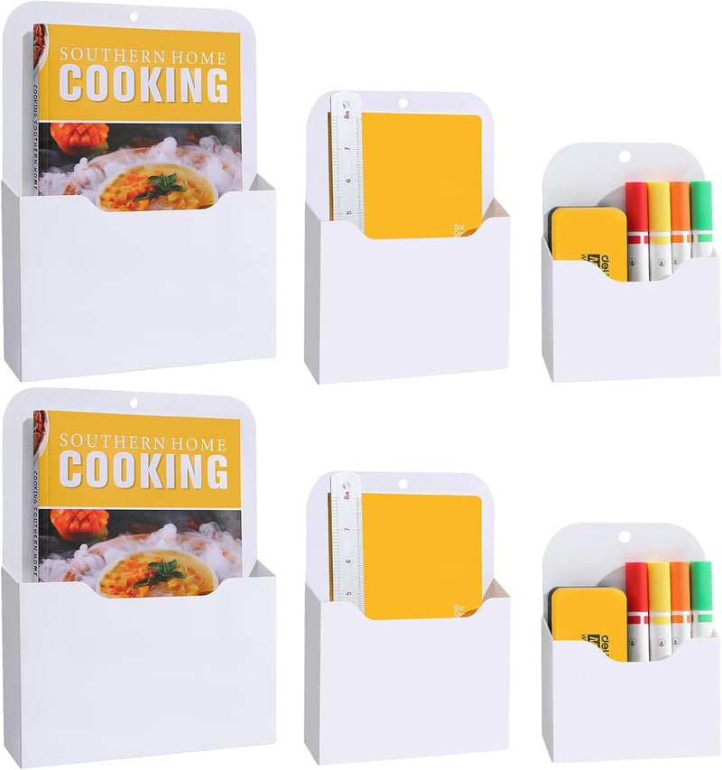 COMFYROOM Magnetic File Holder, 6 Pack Magnetic Paper Holder for Refrigerator, File Cabinets and Fridge, Magnetic Pocket Wall Hanging File Organizer, Magnetic File Folder Case for Mail Letter Notebook Planners - Image 1